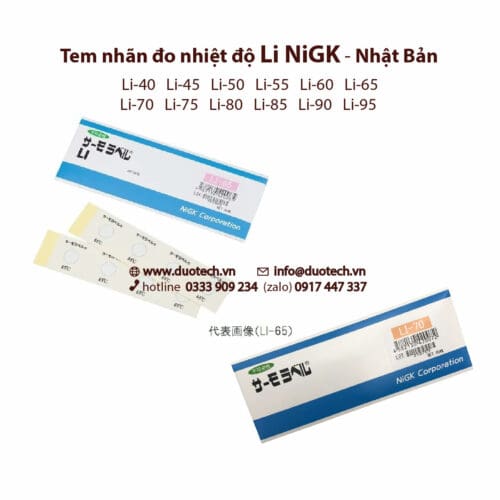 li nigk thẻ báo miếng giấy dán nhãn tem đo cảnh báo giám sát nhiệt độ cao nigk li (từ 40 độ c tới 95 độ c) li li-40 li-45 li-50 li-55 li-60 li-65 li-70 li-75 li-80 li-85 li-90 li-95; miếng dán hiển thị thẻ báo tem nhãn cảnh báo giám sát nhiệt độ cao li li-40 li-45 li-50 li-55 li-60 li-65 li-70 li-75 li-80 li-85 li-90 li-95 nigk temperature lndicator thermo label; miếng dán hiển thị nhiệt độ nigk; thẻ báo nhiệt độ nigk; tem nhãn cảnh báo nhiệt độ cao nigk; tem nhiệt chính hãng thương nhãn hiệu nigk xuất xứ nhật bản; nigk temperature lndicator thermo label; tem giám sát nhiệt có hồi nhiệt; reversible temperature label; nhãn tem giám sát nhiệt không hồi nhiệt; irreversible temperature label