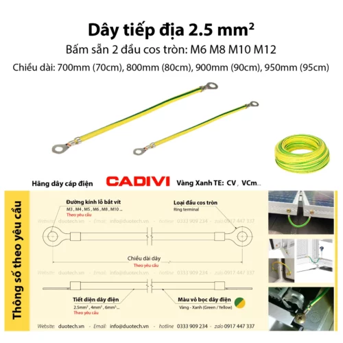 dây tiếp địa 1x2.5 700mm cadivi đơn cứng cv, đơn mềm vcm màu vàng sọc xanh bấm sẵn 2 đầu cốt cose đồng khuyên vòng tròn ring r sc tl tlk rv rnb cho thang máng cáp, tấm pin solar năng lượng mặt trời, tủ bảng điện lỗ bắt bu lông m8 m10 m12 dây tiếp địa 1X2.5 700mm cadivi; dây tiếp địa 1X2.5 70cm cadivi; dây tiếp đất 1X2.5 700mm cadivi; dây tiếp đất 1X2.5 70cm cadivi; dây xả mass 1X2.5 700mm cadivi; dây xả mass 1X2.5 70cm cadivi; cáp tiếp địa 1X2.5 700mm cadivi; cáp tiếp địa 1X2.5 70cm cadivi; dây tiếp địa 2.5mm2 dài 700mm cadivi; dây tiếp địa 2.5mm2 dài 70cm cadivi;