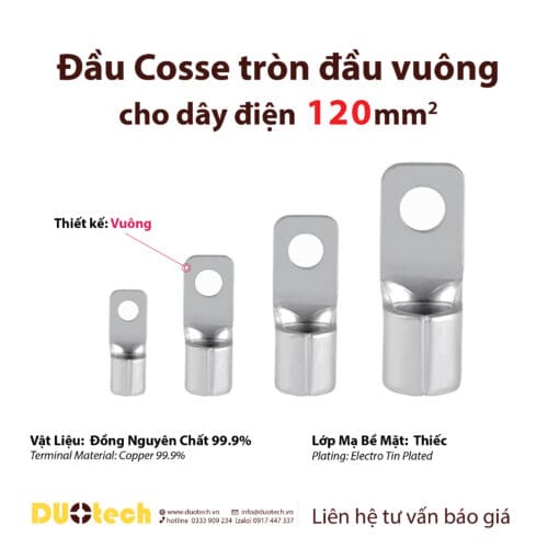đầu cosse cốt cos đồng vuông SQNBS80-6 SQNBS80-8 SQNBS80-10 SQNBS80-12 SQNBS100-10 SQNBS100-12 SQNBS125-10