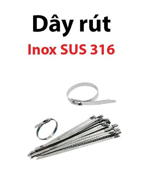 Lien he cong ty tnhh ky thuat duo DUOTECH la dai ly cung ung cap 1, nha phan phoi day rut thit lat buoc inox thep khong gi Stainless Steel Tie gom sus 304 va sus 316 boc nhua phu nhung nhua mau, Composite hoac Epoxy Coating 